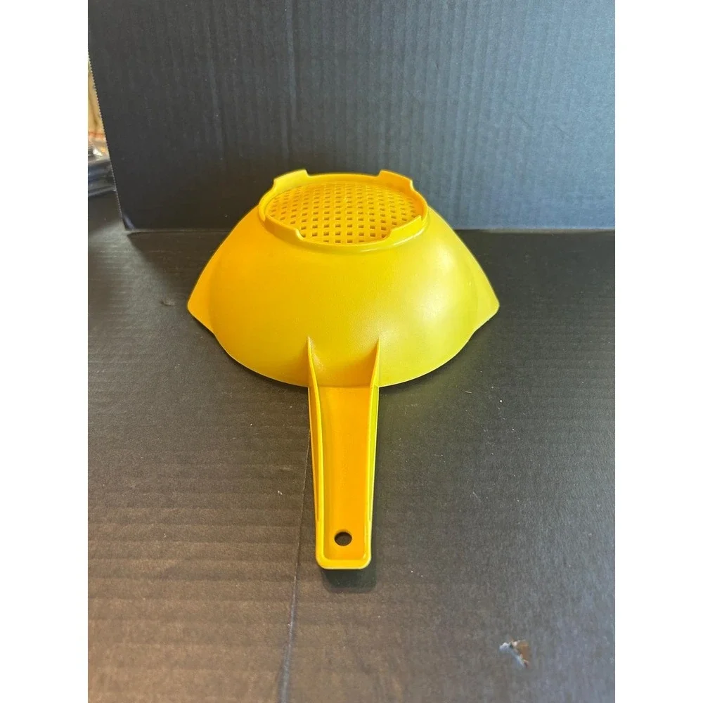Large Tupperware Yellow Strainer, Classic